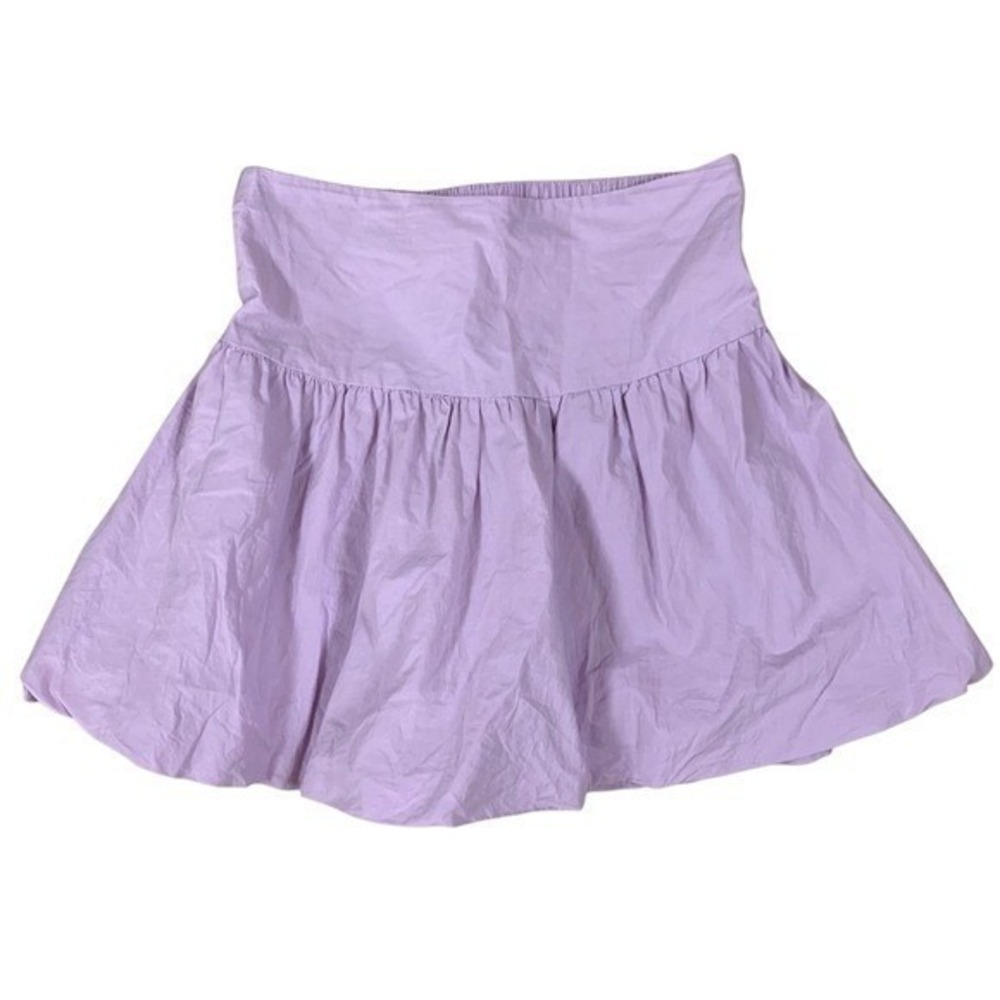 Self Contrast Lilac Smocked Waist Mini Skirt XS‎ Flowy Feminine Cottagecore